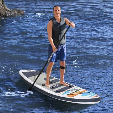 Bestway Hydro-Force White Cap Tech Inflatable Stand Up Paddle Board with Kayak Seat - 305cm x 84cm x 12cm