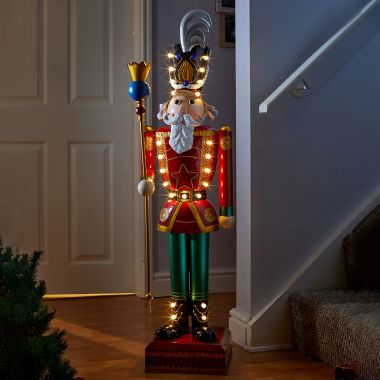 Giant Metal LED Traditional Nutcracker Figure - 1m