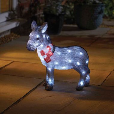 Acrylic Ice Effect Nativity Donkey Light Figure - 34cm