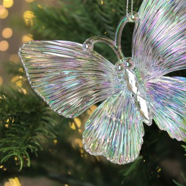 Iridescent Acrylic Butterfly Decoration - 10cm 