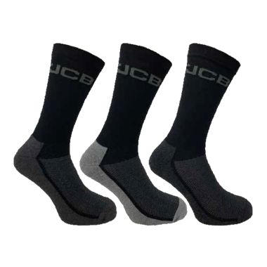 JCB Black & Grey Work Socks – Pack of 3