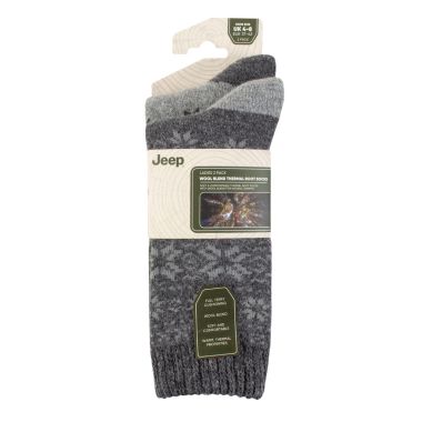 Jeep Women's Fairisle Thermal Boot Socks, Pack of 2 - Slate/Grey