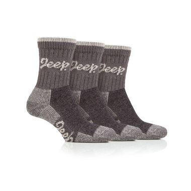 Jeep Women's Luxury Boot Socks - Pack of 3 - Slate/Cream