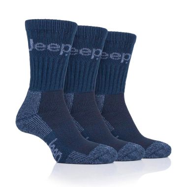 Jeep Men's Luxury Boot Socks, Pack of 3 - Navy
