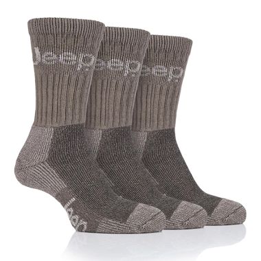 Jeep Men’s Boot Socks, Pack of 3 – Khaki/Sand