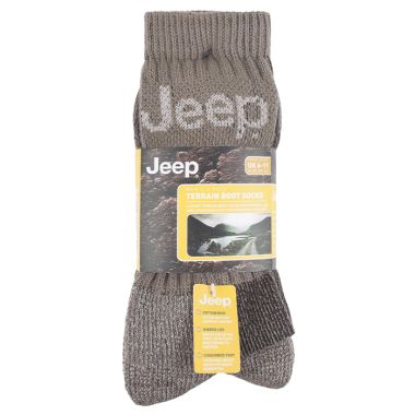 Jeep Men’s Boot Socks, Pack of 3 – Khaki/Sand