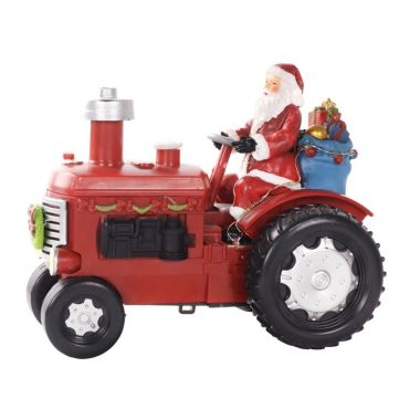 Jingles Christmas Tractor with Santa and Smoking Chimney