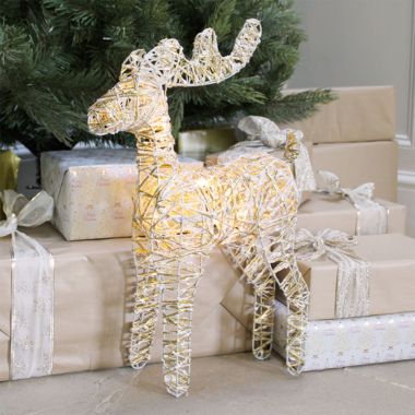 50cm LED Woven Reindeer Light Figure - Warm White