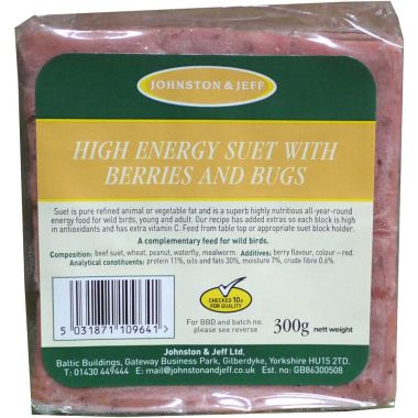 Johnston & Jeff High Energy Suet With Berries And Bugs - 300g