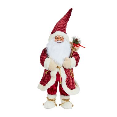 Burgundy Papa Noel Plush Santa Decoration - 60cm