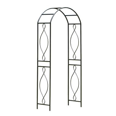 Panacea Curved Top Metal Garden Arch, Black - 2.3m