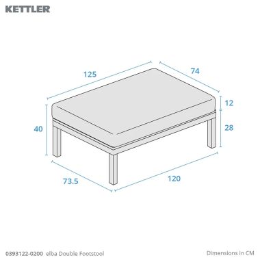 Kettler Elba Double Footstool Garden Furniture