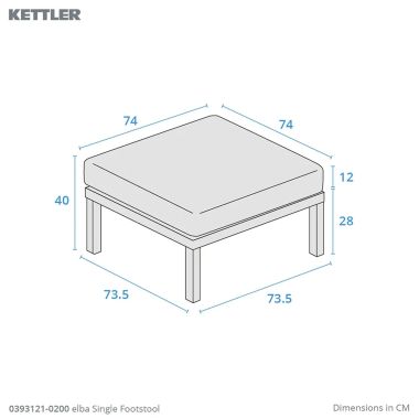 Kettler Elba Signature Garden Furniture - Single Footstool