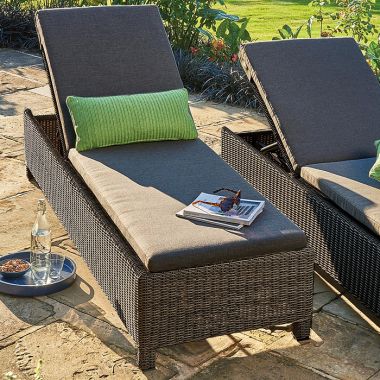 Kettler Palma Lounger - Natural with Taupe Cushions