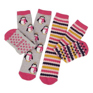 Totes Children's Original Slipper Sock, Pack of 2 - Penguin