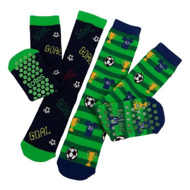 Totes Children's Original Slipper Sock, Pack of 2 - Football
