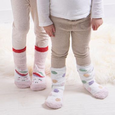 Totes Children's Toastie Slipper Sock, Pack of 2 - Unicorn