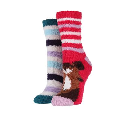 Wildfeet Children's Lounge Socks, Pack of 2 - Horse