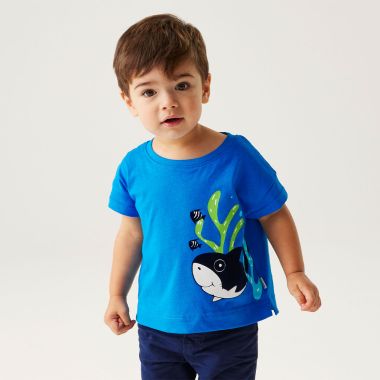 Regatta Children's Animal T-Shirt - Bubbles The Shark (Hawaiian Blue)