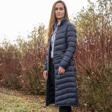 Baleno Women's Kingsleigh Long Quilted Riding Coat - Navy Blue
