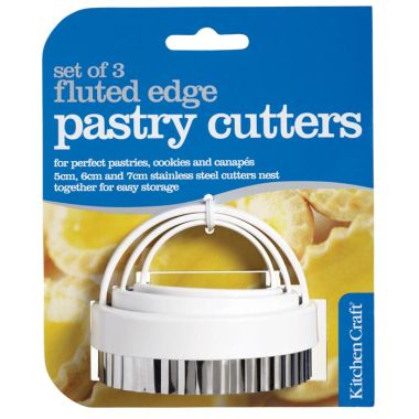 KitchenCraft Fluted Pastry Cutter Set - 3 Pack