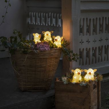 Konstsmide Acrylic Pigs LED Light Figures, Set of 5 - Clear