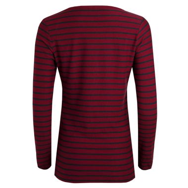 Weird Fish Women's Lanty Long Sleeved Striped Tee - Mulberry