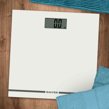 Salter Large Display Glass Electronic Bathroom Scales - White