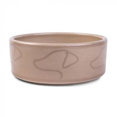 Zoon Ceramic Dog Bowl, Latte - 15cm