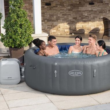 Lay-Z-Spa Santorini Hydrojet Pro Inflatable Hot Tub, 5-7 Person [2022]