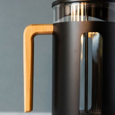 La Cafetière 8-Cup Glass / Stainless Steel Pisa Latte Cafetiere, 1L - Black