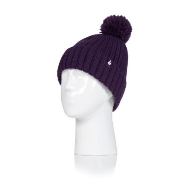 Heat Holders Women’s Arden Pom Pom Hat – Purple