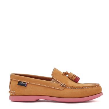  Chatham Women's Crete G2 Loafer Shoes- Tan/Pink