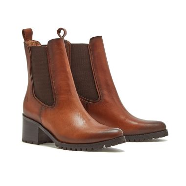 Chatham Women's Vyne Leather Cleated Chelsea Boots - Dark Tan