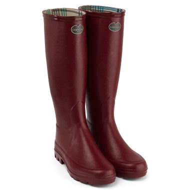 Le Chameau Women's Iris Jersey Lined Wellington Boots - Rouge