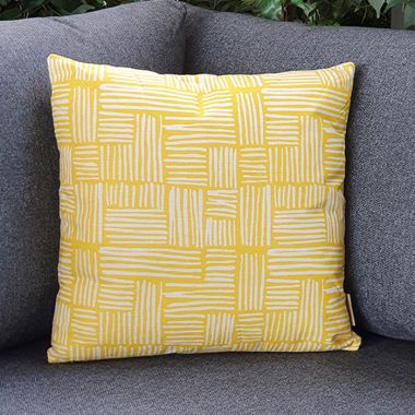 Bramblecrest Square Scatter Cushion, Pantone Range - Lemon Wicker