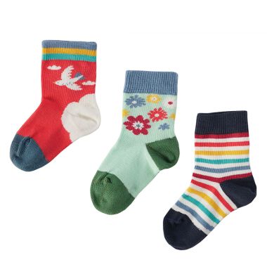Frugi Baby Little Socks, Pack of 3 - Horse