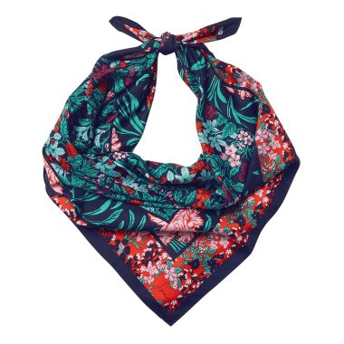 Joules Women’s Liv Printed Square Scarf – Navy Hotchpotch