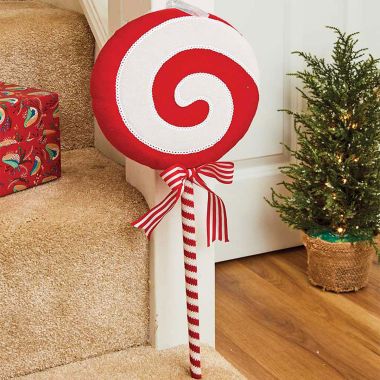 Red and White LolliCandy Spiral Christmas Decoration - 85cm