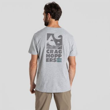 Craghoppers Men's Lucent Short Sleeved T-Shirt - Soft Grey Marl Landscape