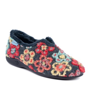 Lunar Women's Hippy Flower Slippers - Navy