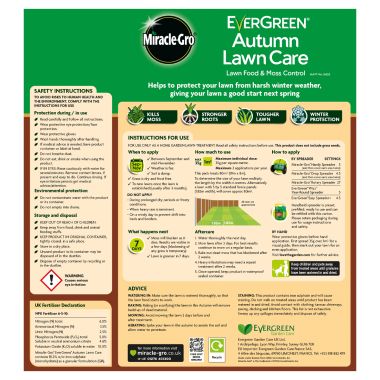 Miracle Gro Evergreen Autumn Lawn Care - 80m²