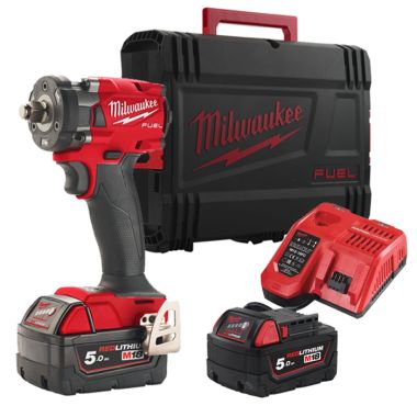 Milwaukee M18FIW2F12-502X Fuel ½″ Compact Impact Wrench Kit