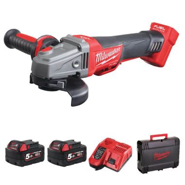 Milwaukee M18CAG115XPDB-502X Fuel 115mm Braking Grinder with Paddle Switch