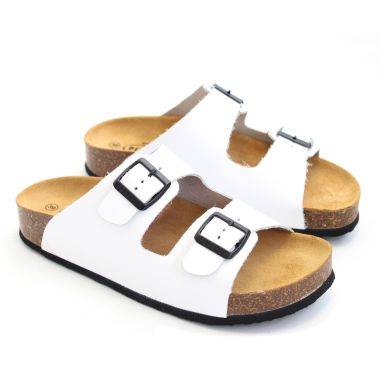 Plakton Women's Malaga Mid Napa Rust Sandals - Blanco