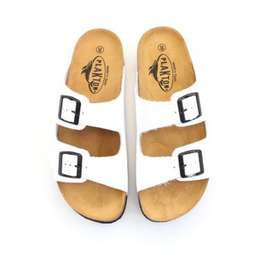 Plakton Women's Malaga Mid Napa Rust Sandals - Blanco