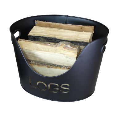 Mansion Steel Log Bucket - Black