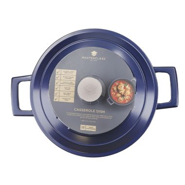 MasterClass Casserole Dish, 2.5 Litre - Metallic Blue