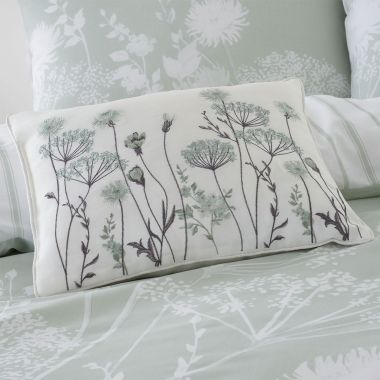 Catherine Lansfield Meadowsweet Floral Cushion – Green