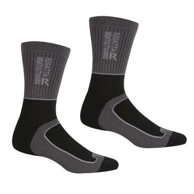 Regatta Men’s Samaris 2 Season Socks, Pack of 2 – Black